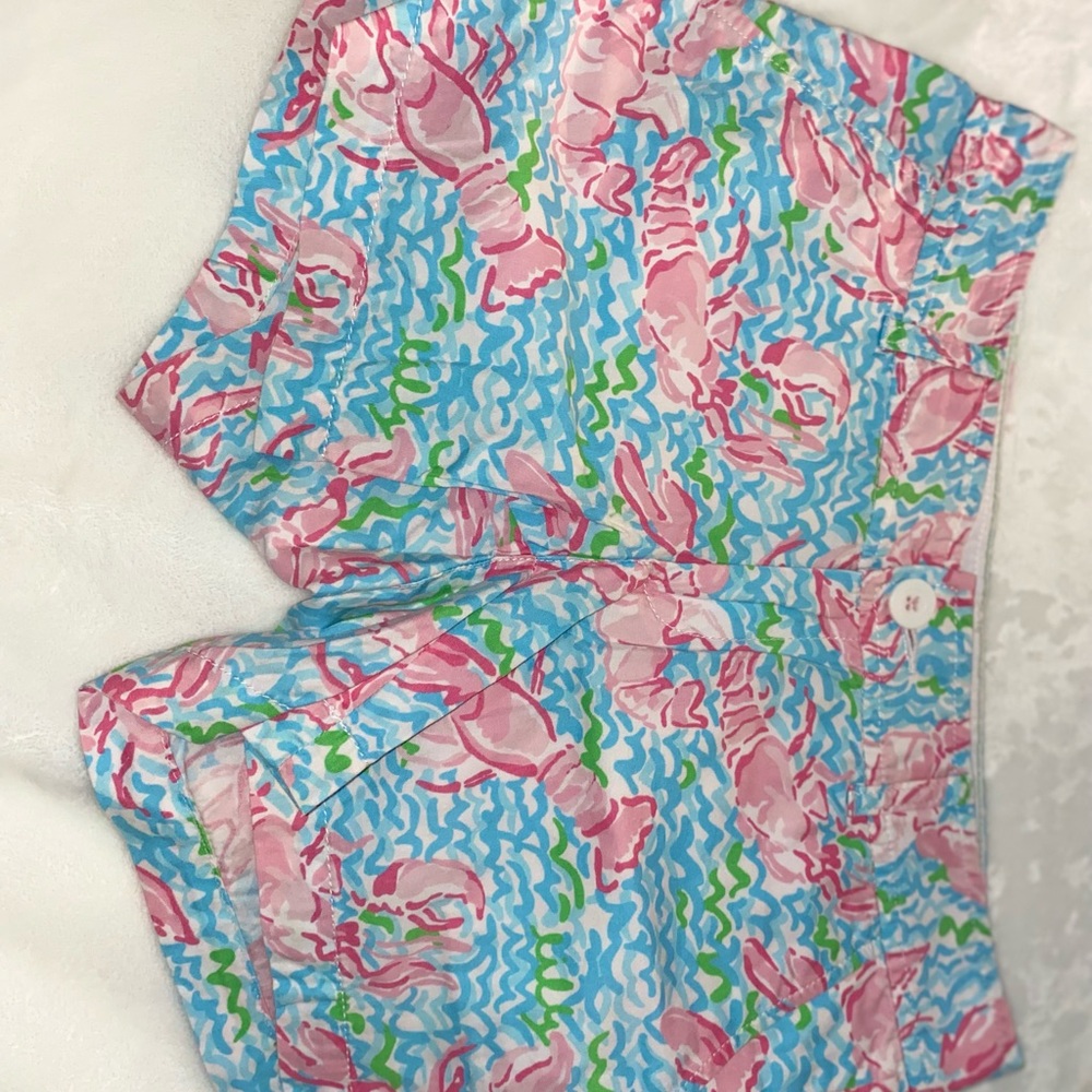 Lilly Pulitzer Vibrant Pink and Blue Lobster Shorts